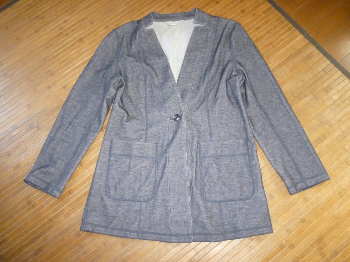 1010-109♀:addenda アデンダ レナウン ノンカラージャケット size11 色.紺拍卖