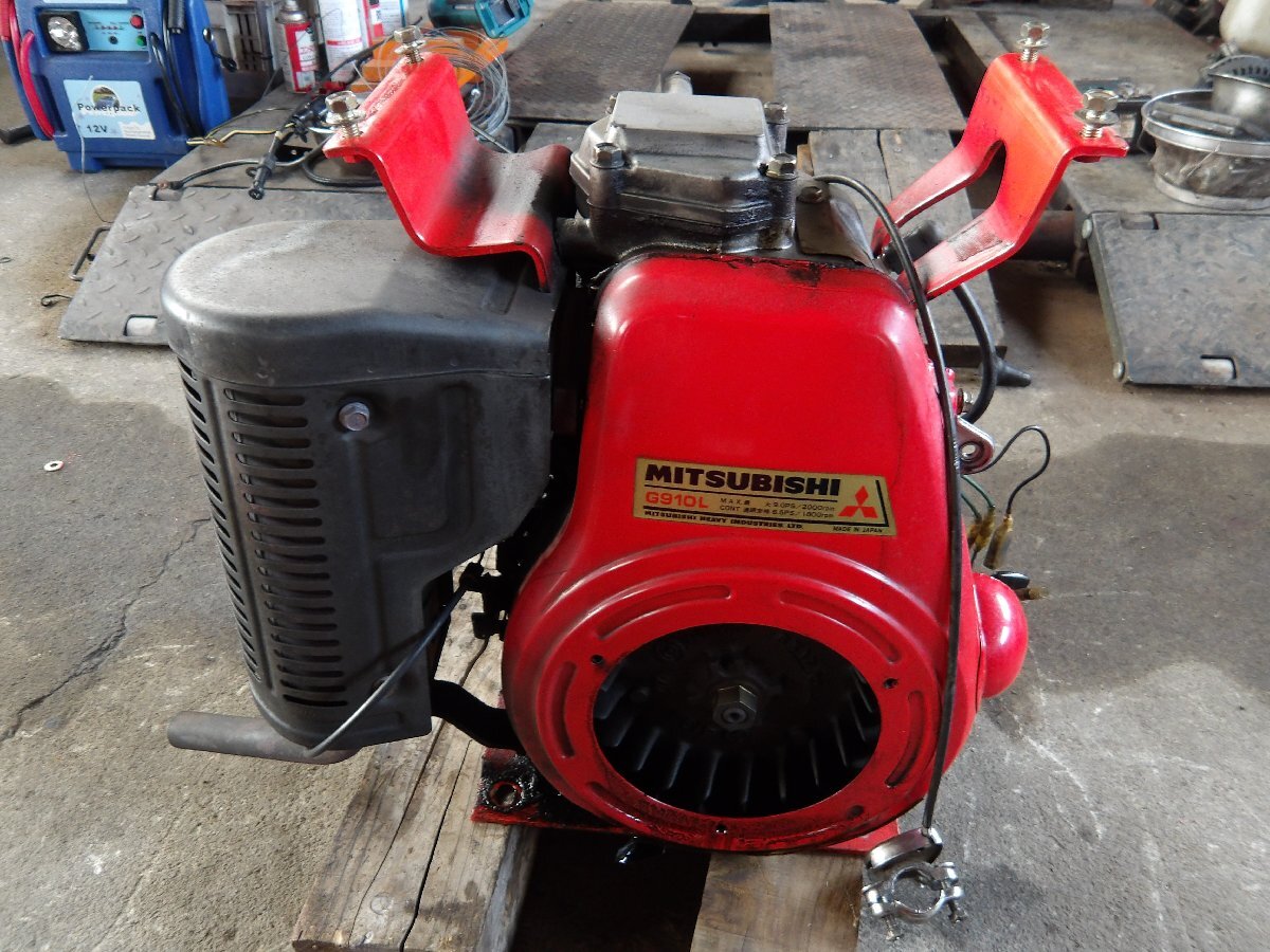 圧縮確認 エア抜け有り 9馬力 G910L ガソリンエンジン 現状売り ミツビシMSR750Fから外しました。拍卖