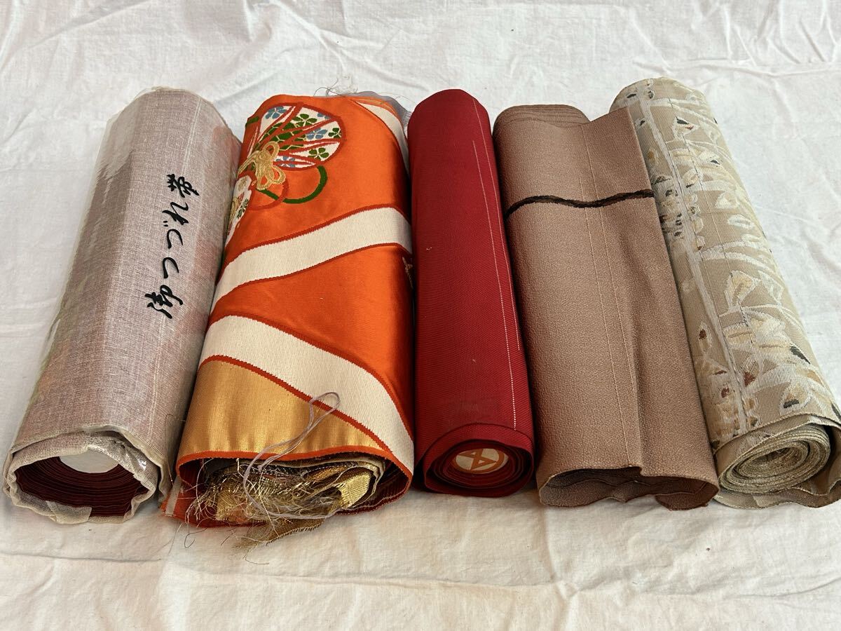 反物 たんもの 5本 和服 和装 浴衣 着物 布地 帯ゆかた リメイク素材 ハギレ拍卖