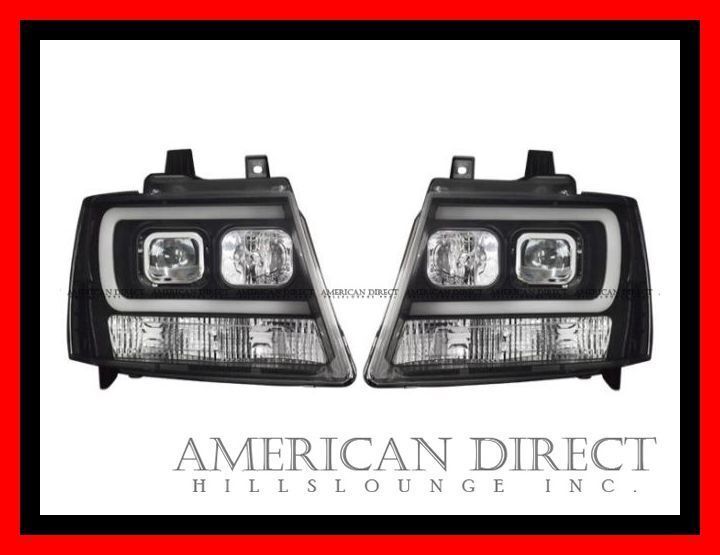 【即納/日本仕様/ブラック】07-14y シボレー タホ サバーバン プロジェクター ヘッドライト ヘッドランプ DRL Style 左右セット 日本 光軸拍卖