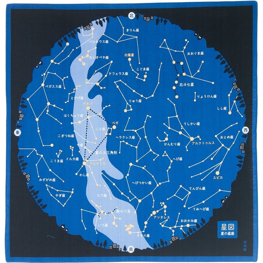 濱文様 小布 夏の星座 小風呂敷 50x50cm ランチクロス クリックポスト対応拍卖