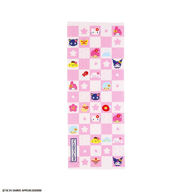 日本手ぬぐい サンリオ キャラクターズ さくら日和 てぬぐい おしゃれ 34x90cm 日本製 メール便対応 ポイント消化拍卖