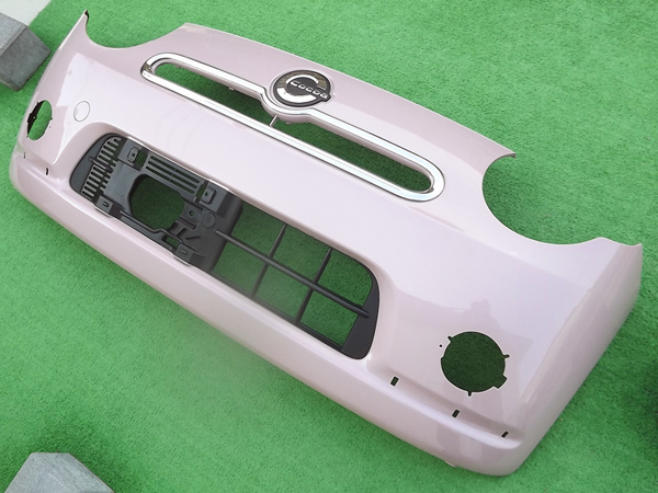 ☆ガーニッシュ付,微傷,送料安,ピンク★ミラココアL675S/L685Sフロントバンパー★ミラ,ココア,純正,フィニッシャー,モール,桃,メッキ★Re:P拍卖