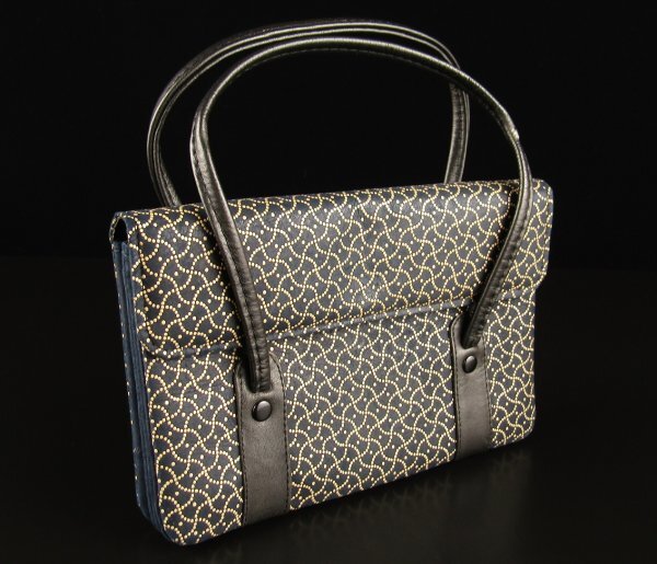 【M222】 印伝屋 鹿革 ハンドバッグ 208×130mm拍卖