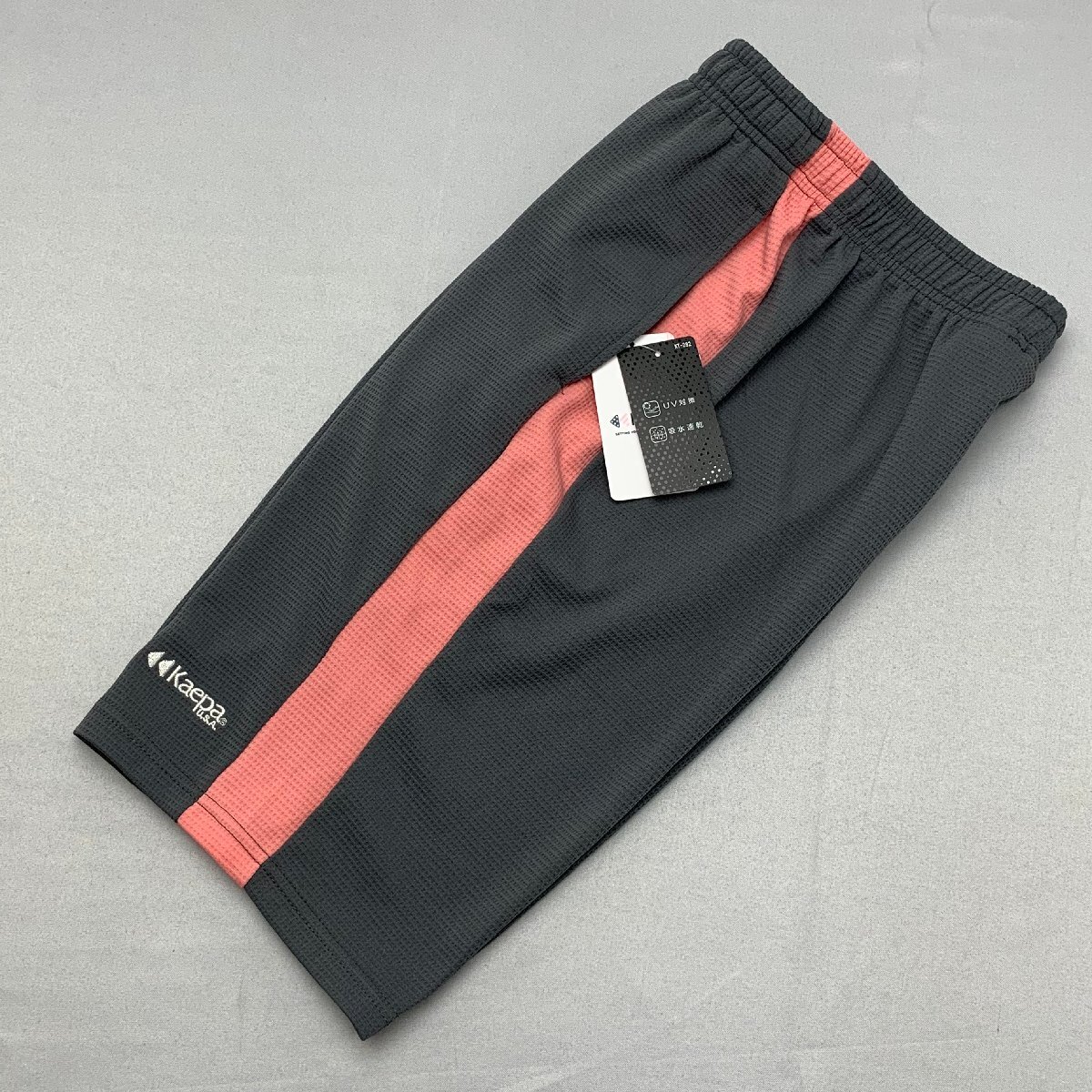 【送料無料】【新品】Kaepa レディース ハーフパンツ(ワッフル素材 吸水速乾 UVカット)  M   チャコールグレー*ピーチ★692531拍卖