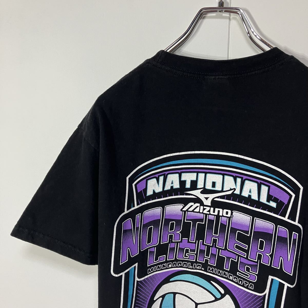 古着 バレーボール プリント クルーネック 半袖 Tシャツ ブラック S拍卖