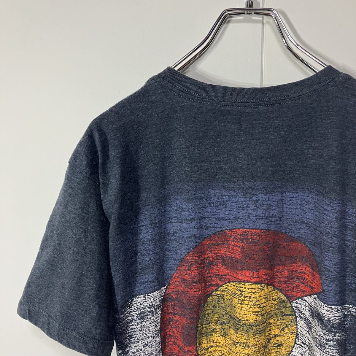 古着 両面 ヴィンテージ プリント クルーネック 半袖 Tシャツ 杢ネイビー拍卖