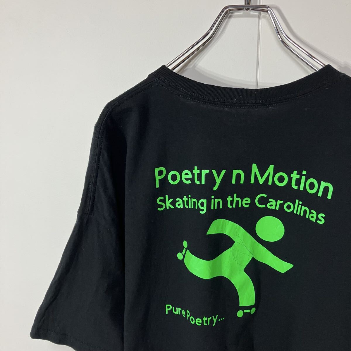 古着 バック プリント クルーネック 半袖 Tシャツ 大きいサイズ ブラック XL拍卖