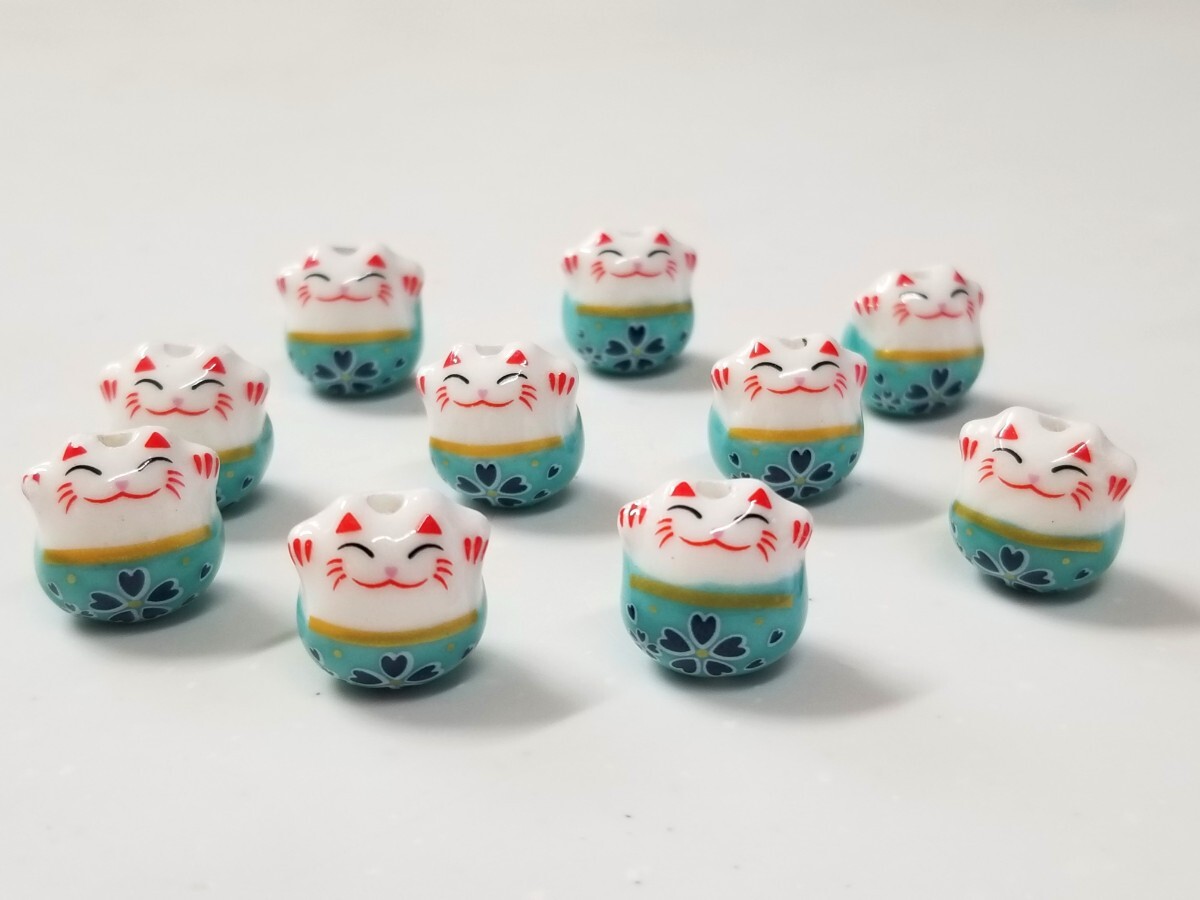 ハンドメイド素材 陶器ねこビーズ 猫 ネコ 拍卖