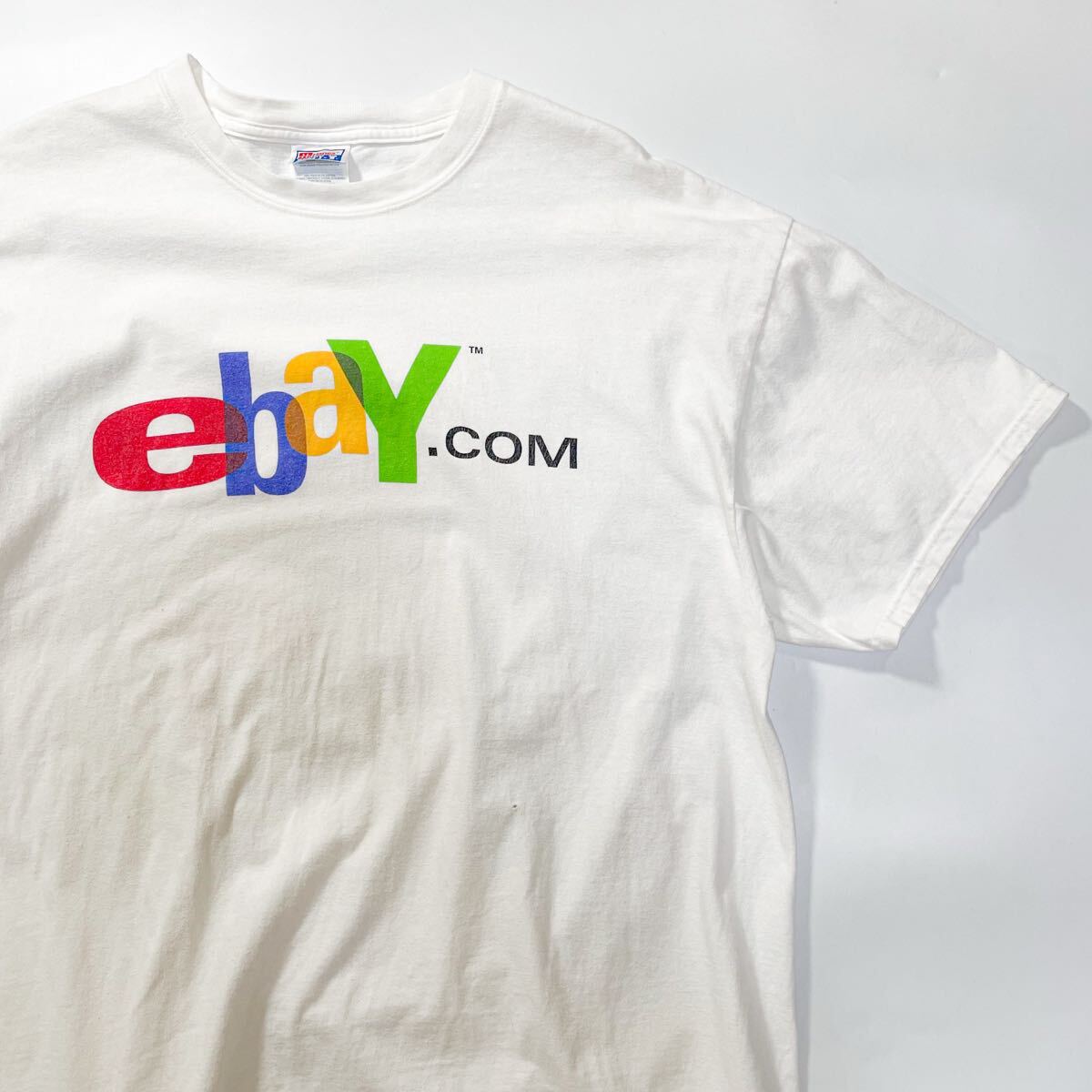 90s 00s eBay インターネット 企業 オークション プリントt ビンテージ usa old XL hanes beefy Microsoft イーベイ ロゴ Tシャツ tee 白拍卖