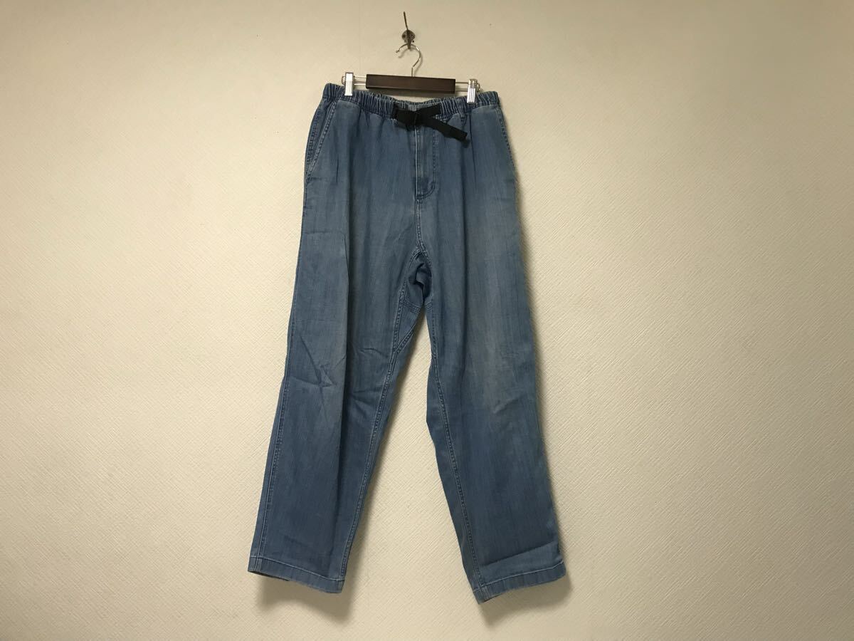 本物グラミチGramicciコットンイージーデニムパンツメンズサーフアメカジミリタリーストリートスケーターゴルフ青ブルーL拍卖