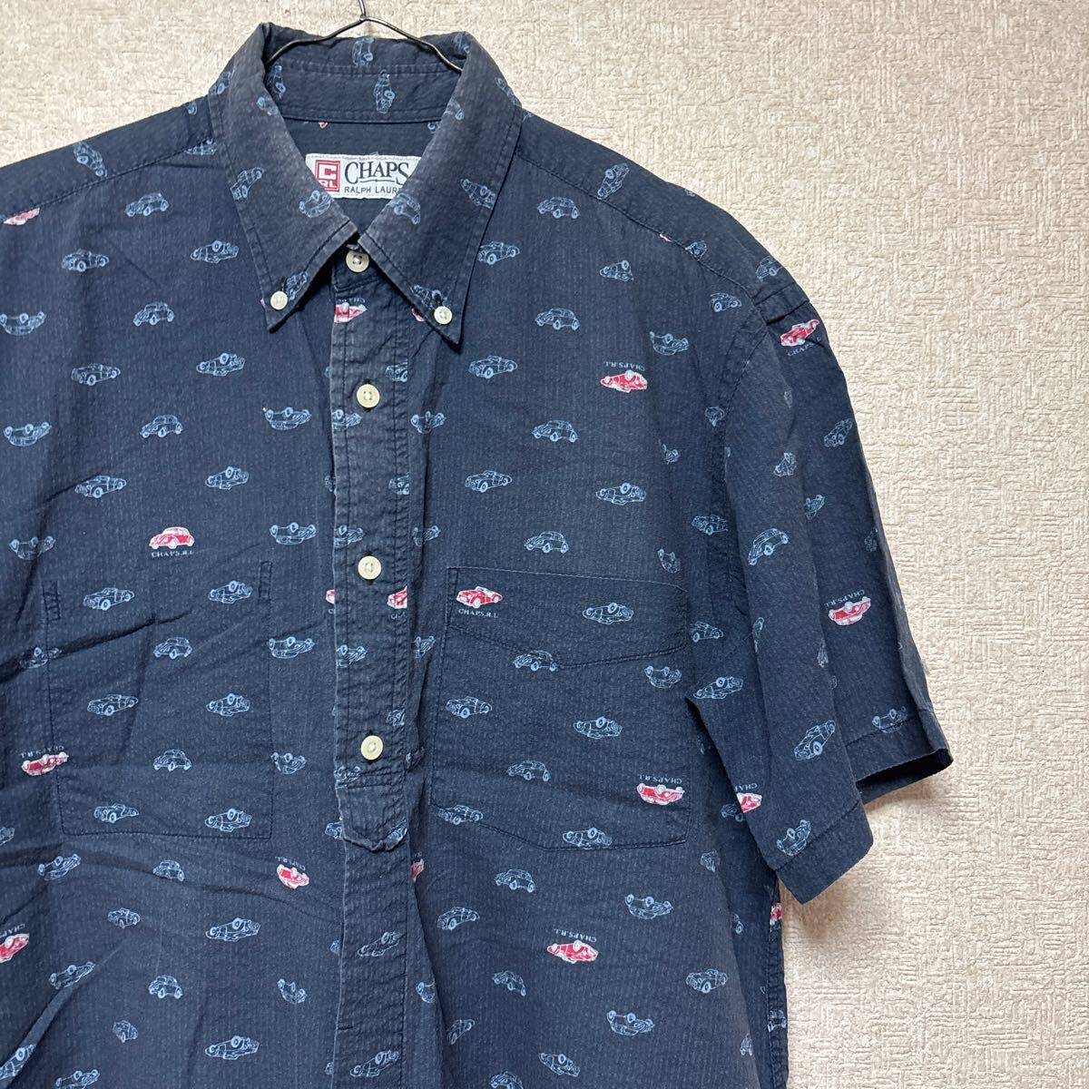 90s CHAPS チャップス RALPH LAUREN ラルフローレン ワーゲン柄 半袖シャツ メンズMサイズ相当拍卖