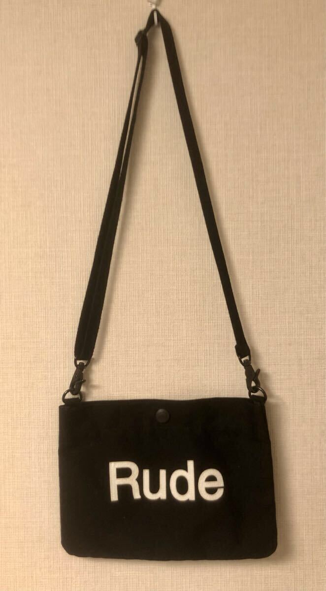 RUDEGALLERY ルードギャラリー サコッシュ ショルダーバッグ ショルダーポーチ ブラック コットンキャンバス チバユウスケ拍卖
