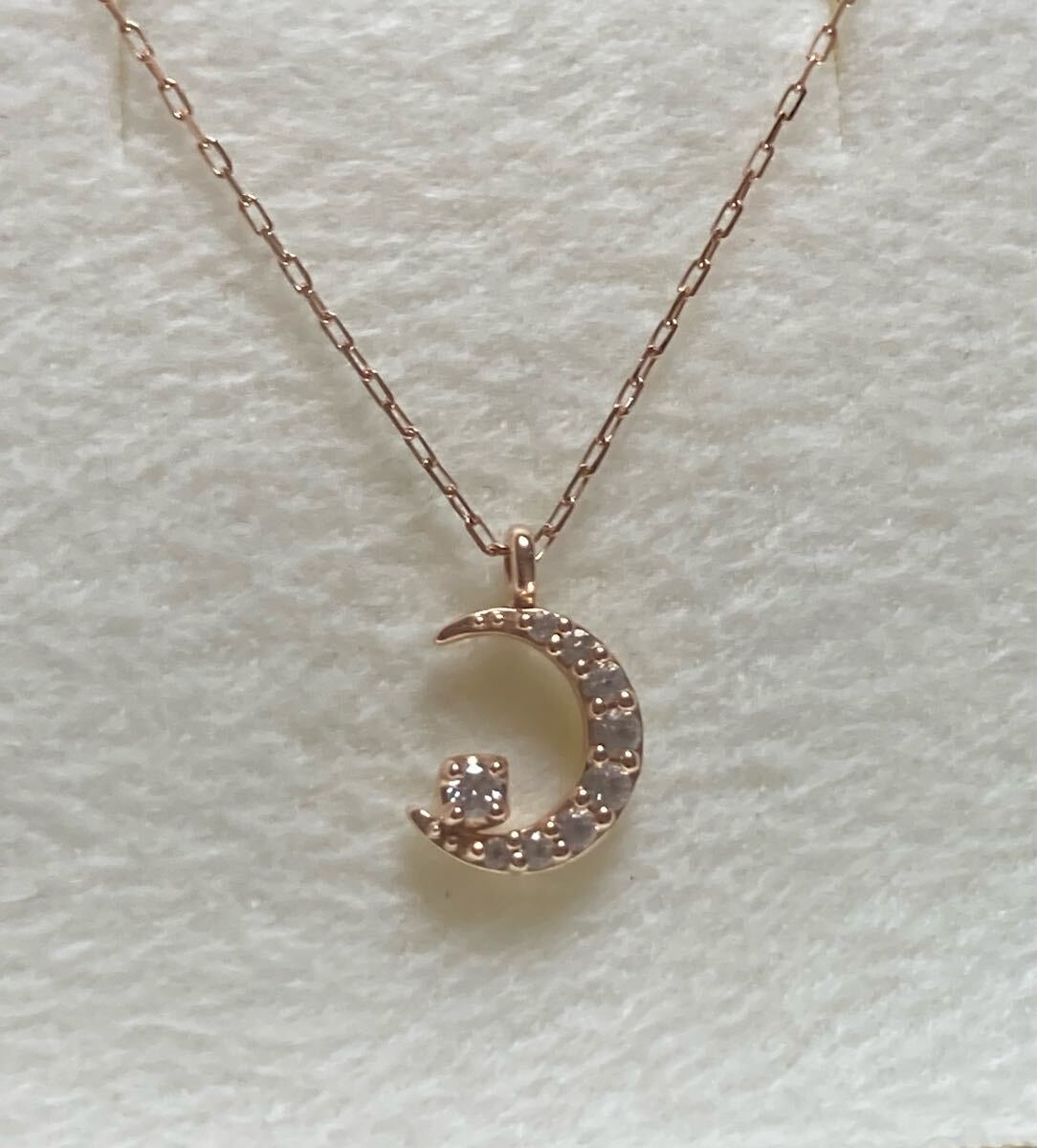 新品 4℃ ネックレス k10 ダイヤモンド ゴールド ムーン プレゼント ギフト 贈答用 ヨンドシー拍卖