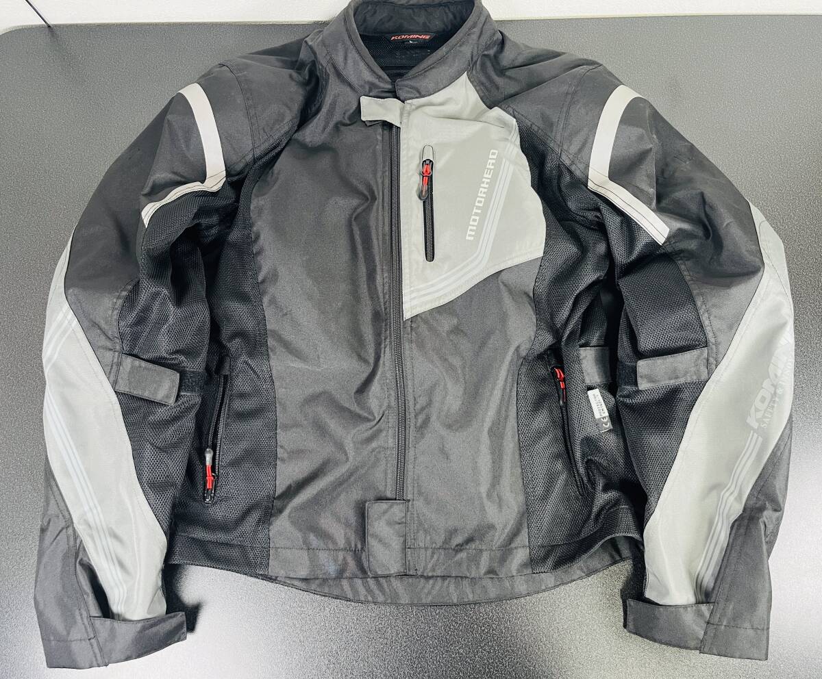 SE20 数回使用 KOMINE コミネ JK-120 プロテクト ハーフメッシュ ジャケット Lサイズ ブラック 拍卖