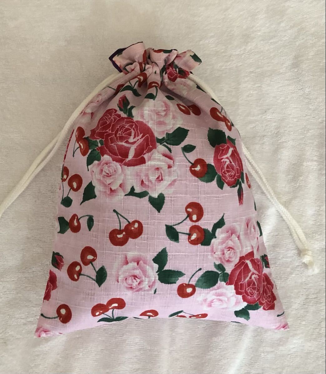 巾着袋 給食袋 小物入れ コップ袋 ハンドメイド 裏布あり B-39 拍卖