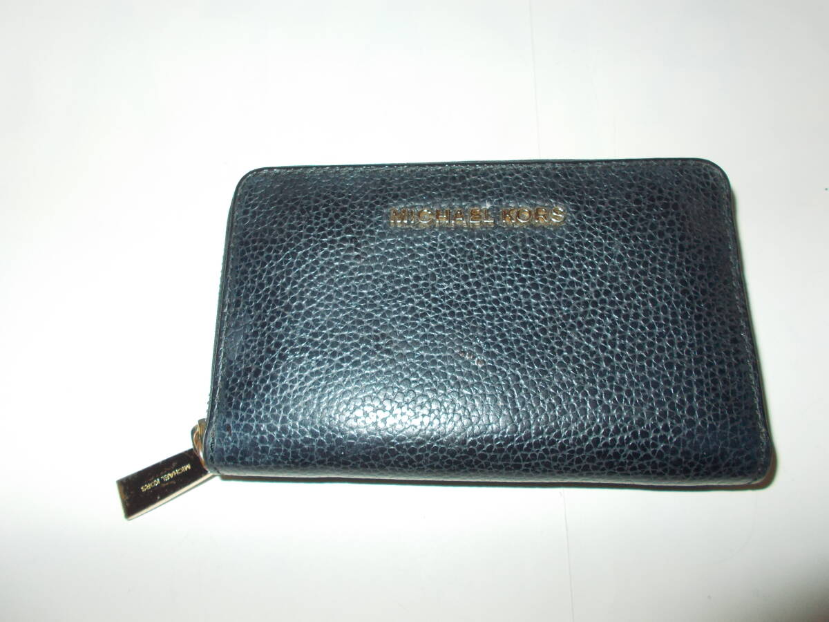 ●MICHAEL KORS/マイケル コース【ファスナーコインケース】黒●拍卖