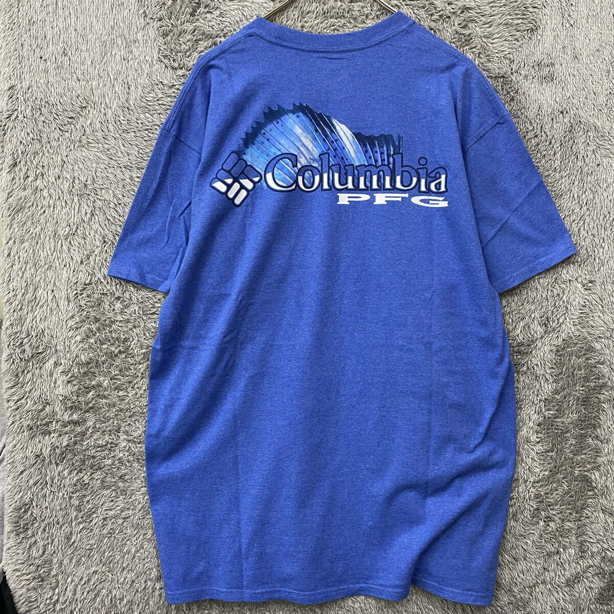 Columbia コロンビア 半袖Tシャツ 半袖カットソー サイズL ブルー 青 メンズ トップス 最落なし (U2)拍卖