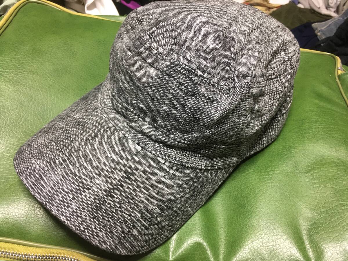 2508ユナイテッドアローズUNITED ARROWSグリーンレーベルGREEN LABEL RELAXINGブラック黒シャンブレーWORKワークCAPキャップ帽子ドゴール拍卖