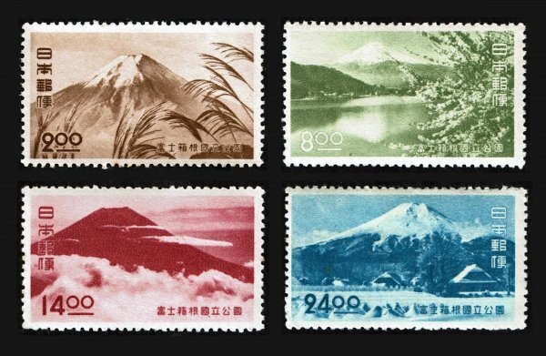 M602■1949年 第1次国立公園切手 富士箱根(第2次) 4種完)■未使用・美品拍卖