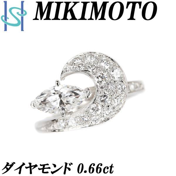 ミキモト ダイヤモンド 0.66ct Pt950 月 ムーン マーキスカット ファンシーカット 美品 中古 SH108396拍卖