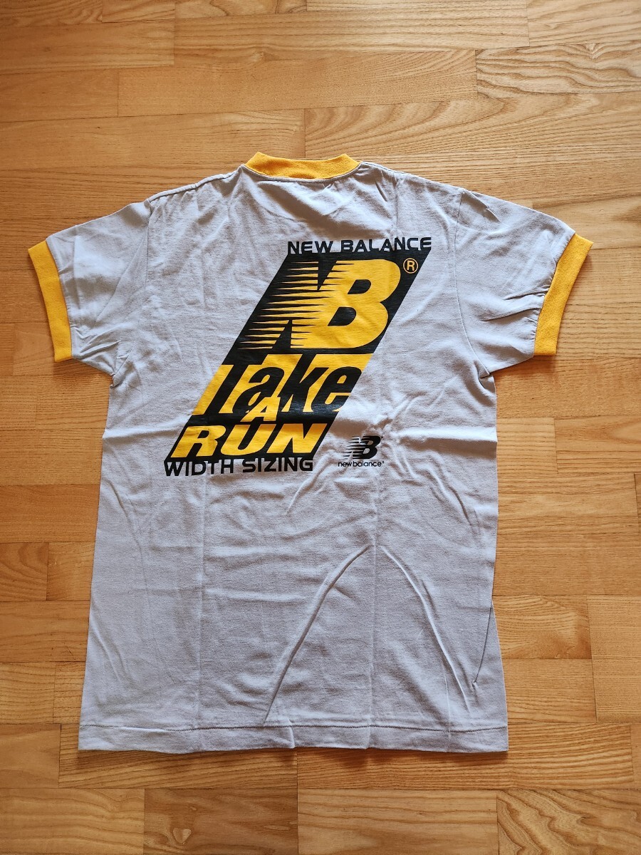 1990年代製 新品■new balance ニューバランス NB-3-A リンガーTシャツ グレー×イエロー M拍卖