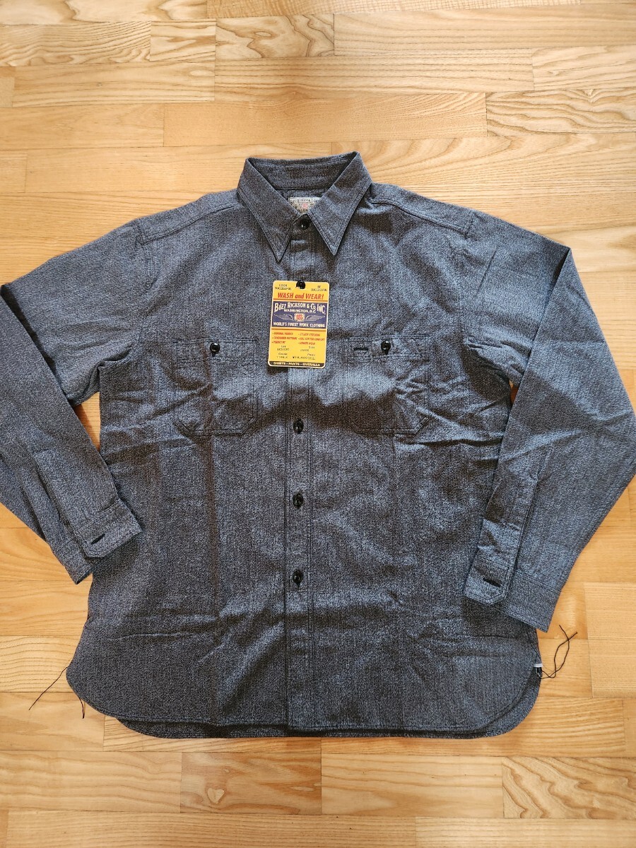 新作 送料込★東洋 BUZZ RIBKSON'S バズリクソンズ BR26082 COTTON COVERT SHIRT コットン・コバート 長袖ワークシャツ ブラック M拍卖