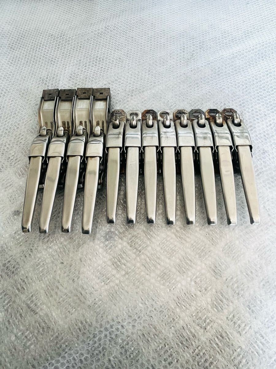 純正品 エビカン バネカン ウィング用 土台付き エビ金 ハンドル ウイングロック ステンレス製 12本 12個セット 動作車からの取り外150376拍卖