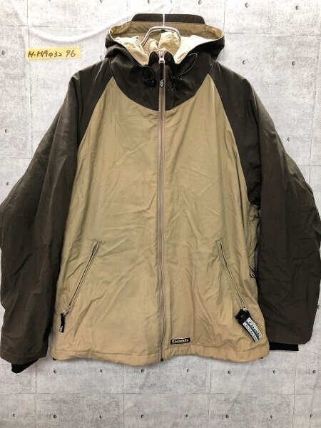 Gush メンズ 中綿 裏メッシュ 両脇下通気口 フード付き ラグラン スノーウェア ジャケット S ベージュカーキ ナイロン拍卖