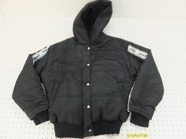 ANAP アナップ レディース 裏地 中綿 ロゴライン フード付き 比翼ジップ ジャケット F 黒白拍卖