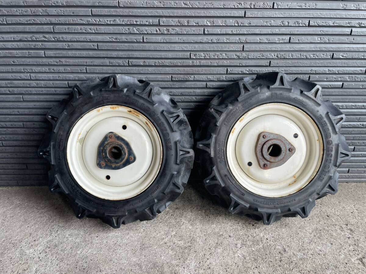 耕耘機 管理機タイヤ サイズ 4.00-10 ブリジストン BS 丸軸 倉庫保管拍卖