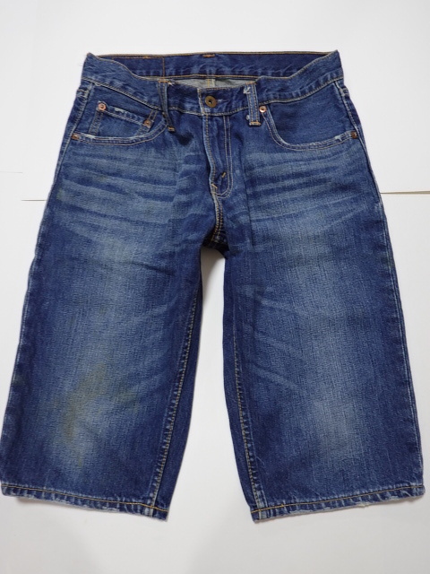 ●リーバイス LEVIS デニムハーフパンツ W30 502 革パッチ ●0814●拍卖