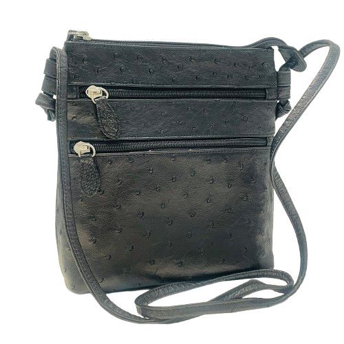 【RODANIA/ロダニア】オーストリッチ ショルダーバッグ ブラック★拍卖