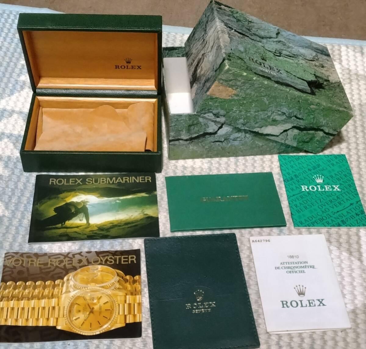 ROLEX ロレックス サブマリーナー16610 保証書 ギャランティ 外、内箱 緑 カードケース 冊子等拍卖