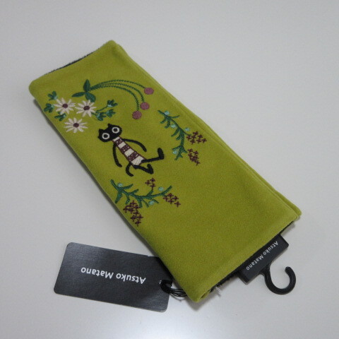 レデース手袋【AtsukoMatano】マタノアツコ 指なし手袋 MEMEネコ 甲側裏ボア/イエロー拍卖