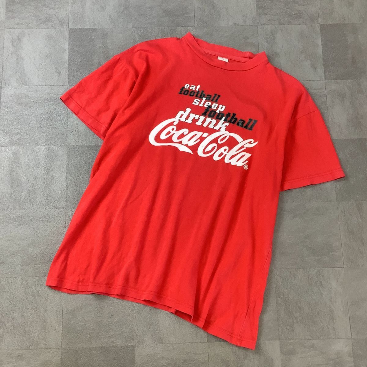 Coca-Cola コカコーラ ビッグデザイン 両面プリント tシャツ メンズ M レッド拍卖