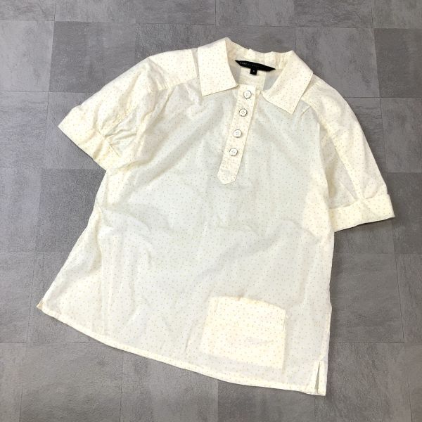 良品 MARC BY MARC JACOBS マークフェイコブス ドット柄 半袖シャツ レディース 6 S相当 イエロー拍卖