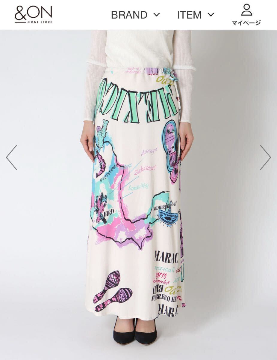 美品★MEXICOプリントスカート スリーフォータイムthreefourtime おしゃれ 38 M拍卖