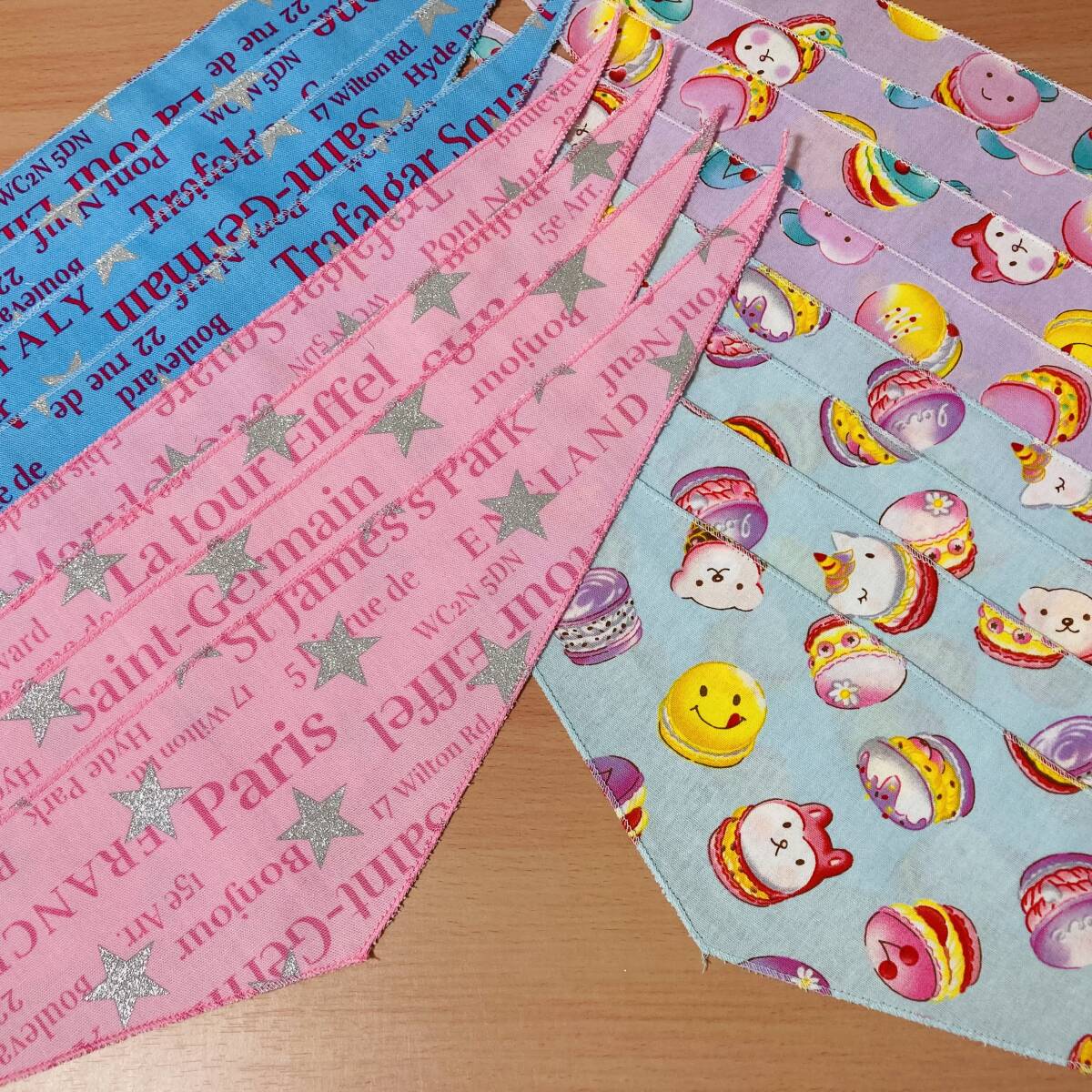 わんちゃんバンダナ☆星☆英字☆スイーツ☆Mサイズ☆ハンドメイド拍卖