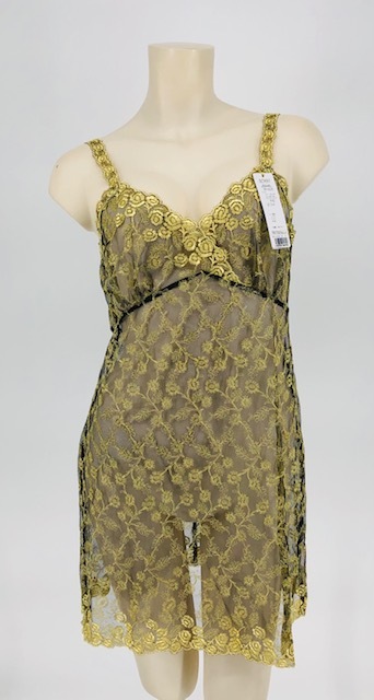 ◆豪華総レーススリップ◆L-80◆ゴールド◆日本製◆msa228拍卖