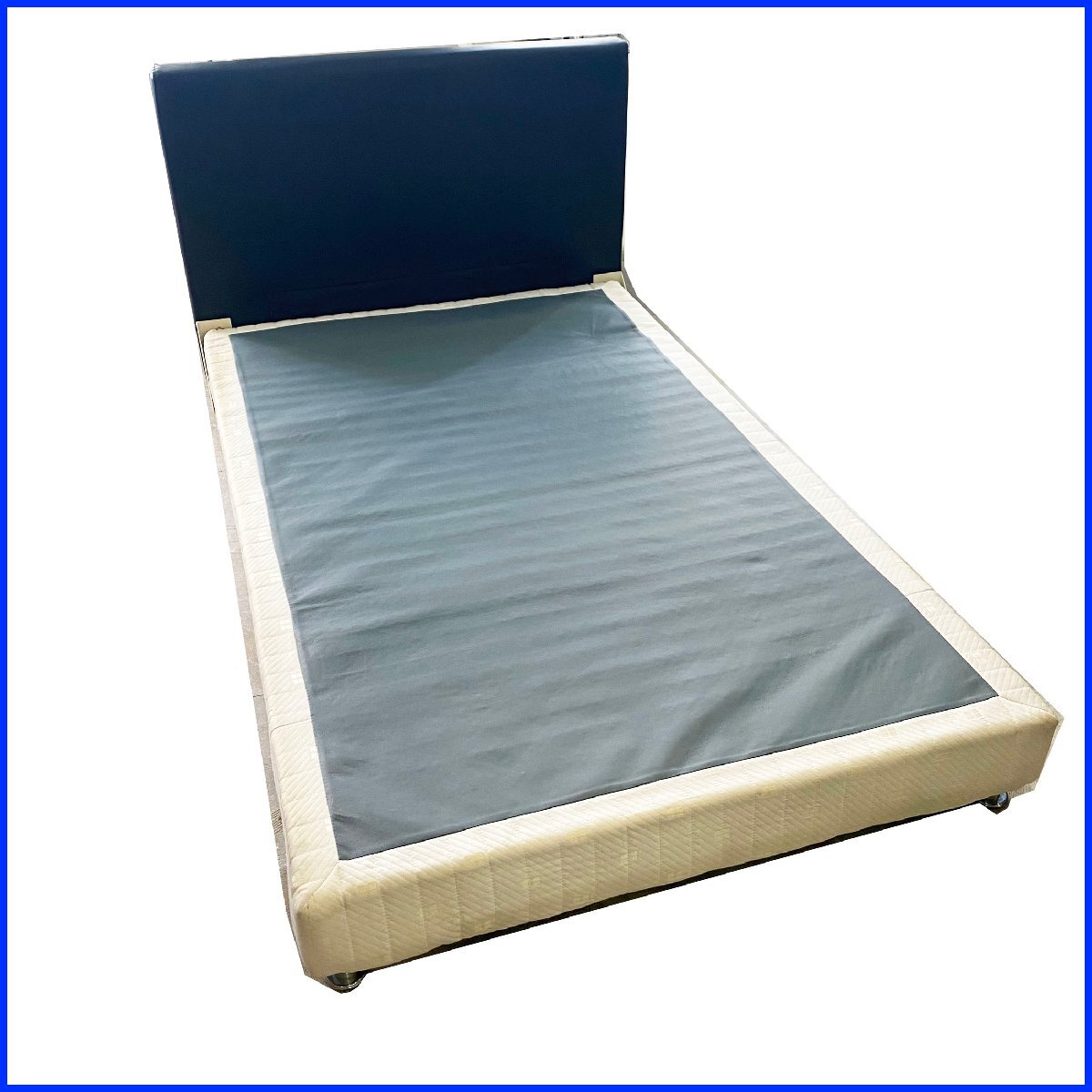 札幌市内送料無料●メーカー不明 脚付きマットレス セミダブル●ホワイト 汚れあり 120×208×88cm 中古 札幌拍卖