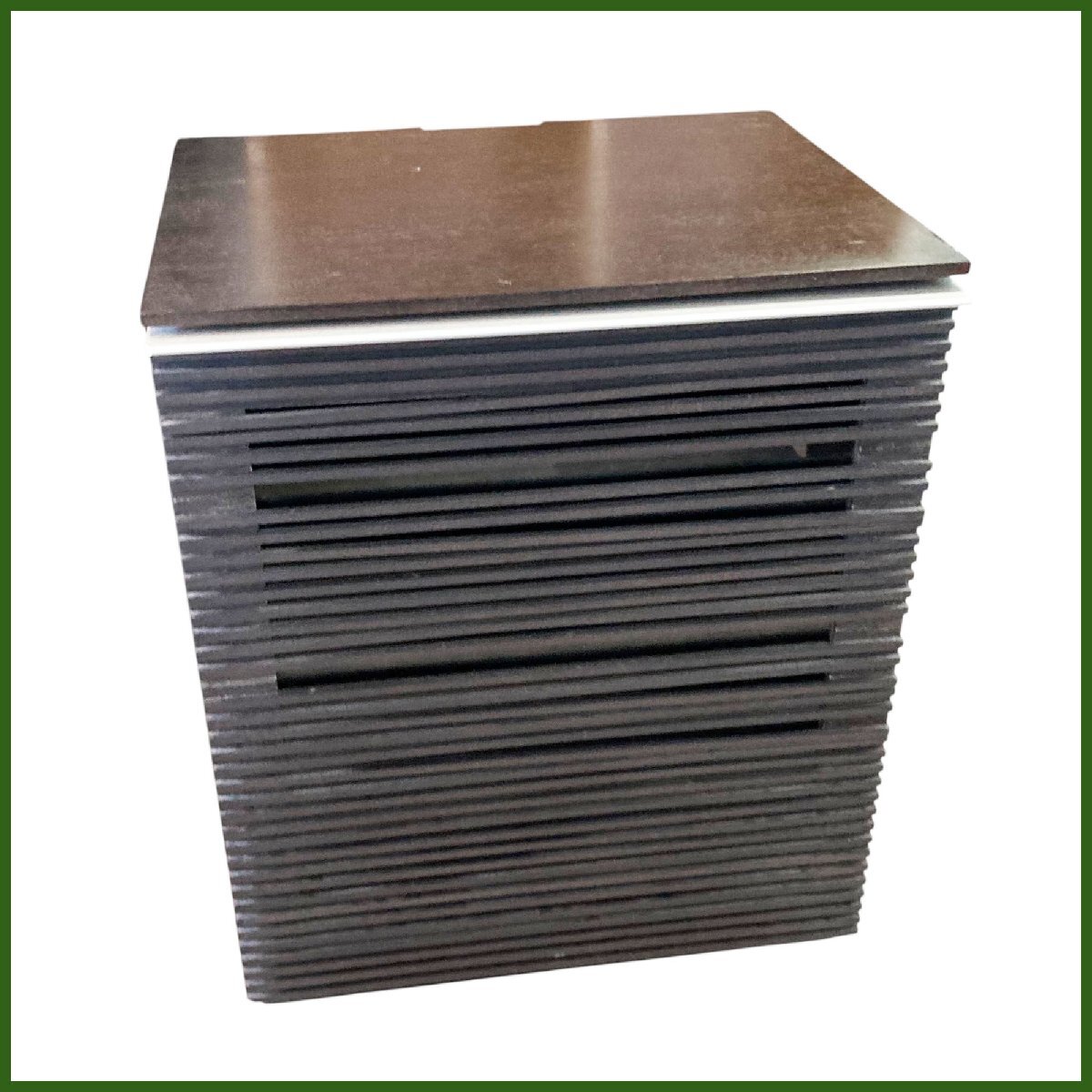 中古●メーカー不明●AVラック サイドボード ダークブラウン 扉の格子やや破損あり 棚板一枚付き キャビネット ラック 左開き 札幌拍卖