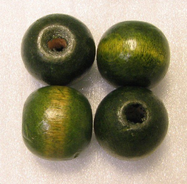 ウッドビーズ 約18x19.5mmマル・ダークグリーン 5個 28-DG拍卖