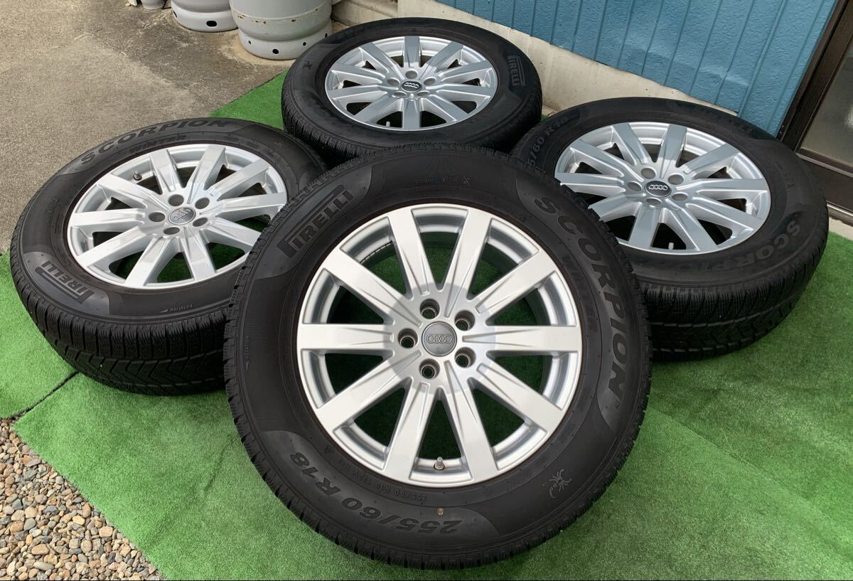 アウディQ7 純正18インチホイール& 255/60R18 PIRELLI スタッドレスタイヤ4本セット★S25拍卖