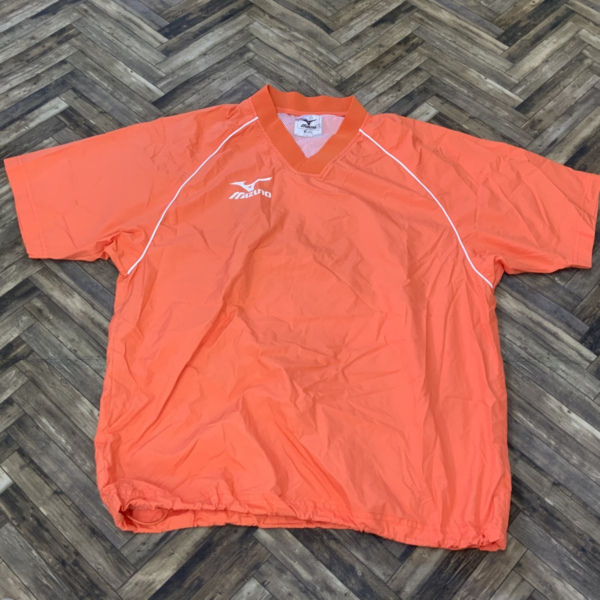 HY1596 ミズノ 裏メッシュ 半袖 ピステ プルオーバー オレンジ M拍卖