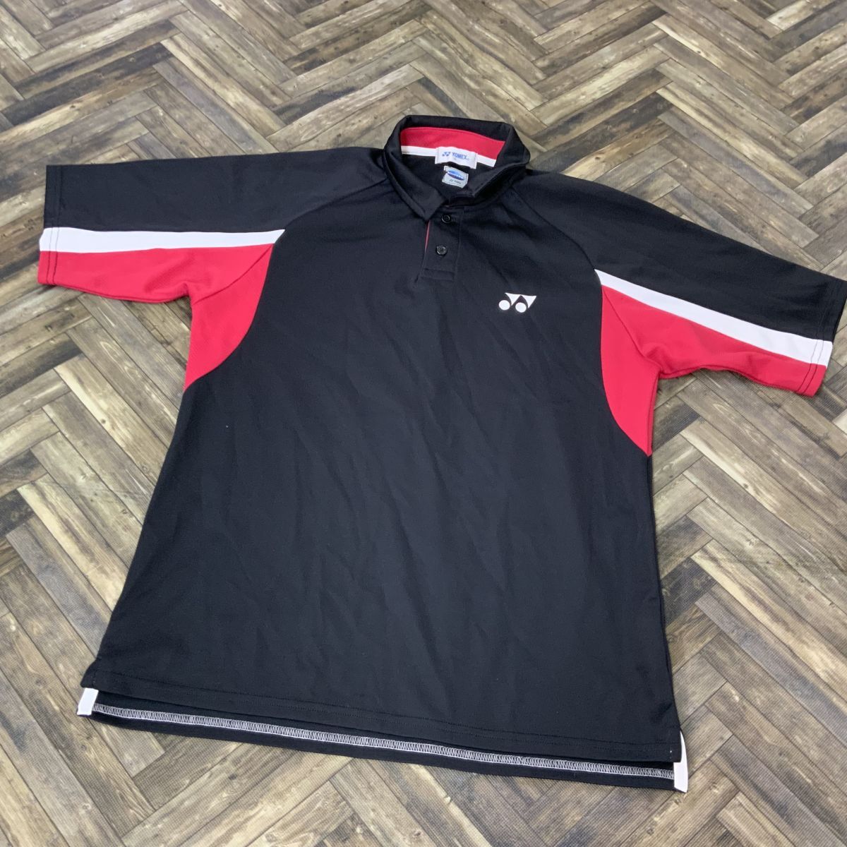 HY466 ヨネックス 半袖 ポロシャツ ブラック レッド M拍卖