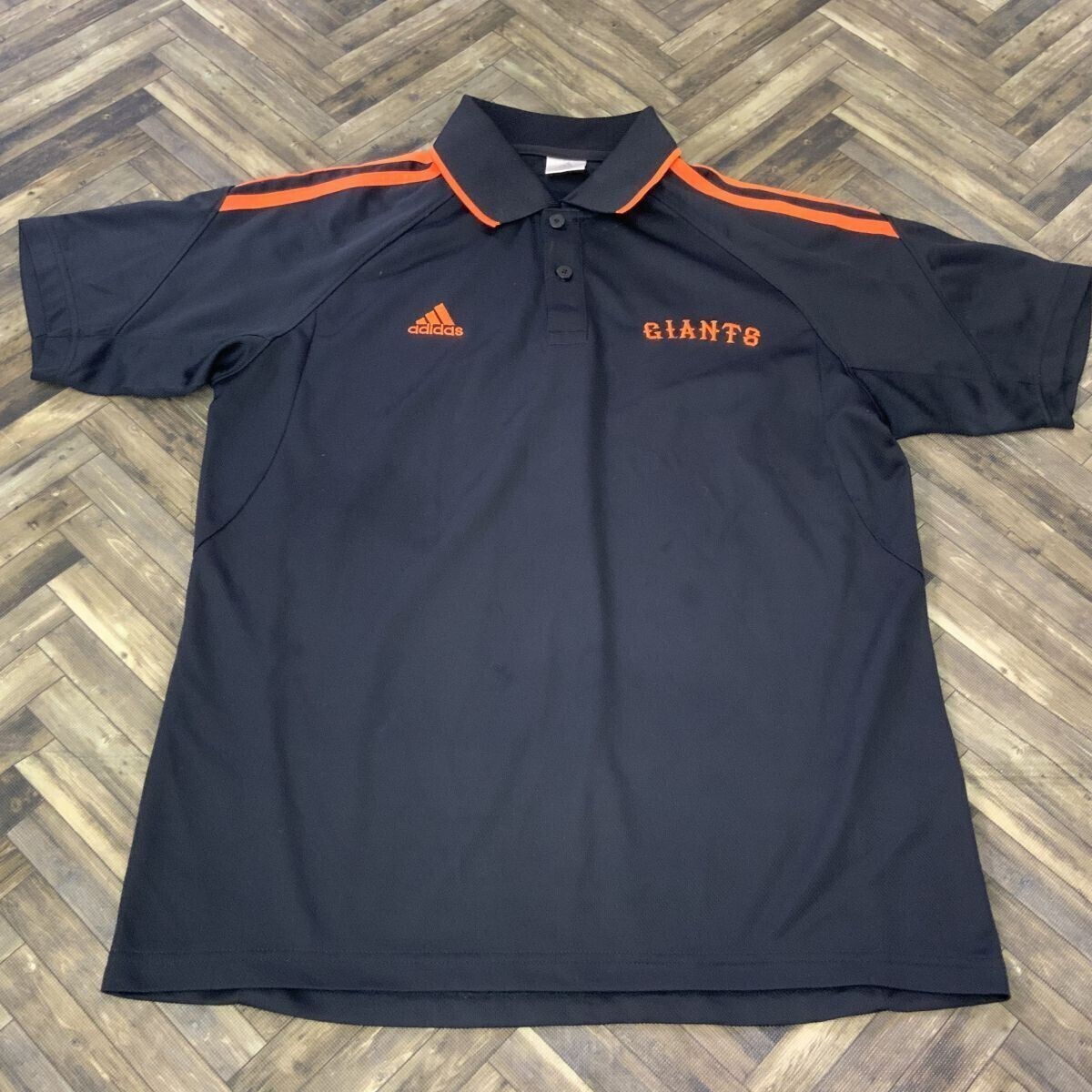 HY272 アディダス 読売ジャイアンツ 半袖 ポロシャツ ブラック L拍卖