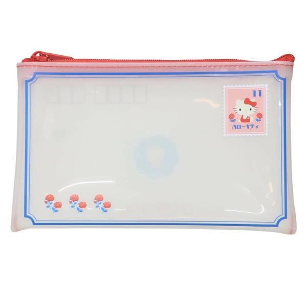 ハローキティ ポーチ レトロ切手フラットポーチ コスメポーチ 化粧ポーチ拍卖