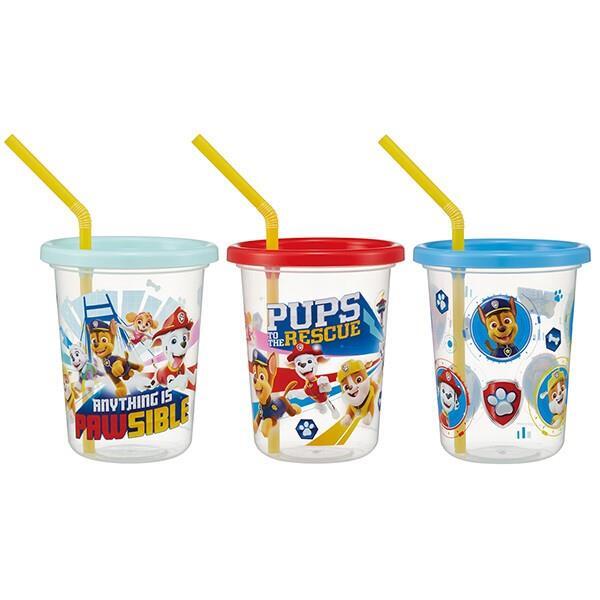 パウ・パトロール ストロー付きタンブラー 320ml 3個セット コップ カープ 蓋付きコップ プラスチック キャラクター スケーター拍卖