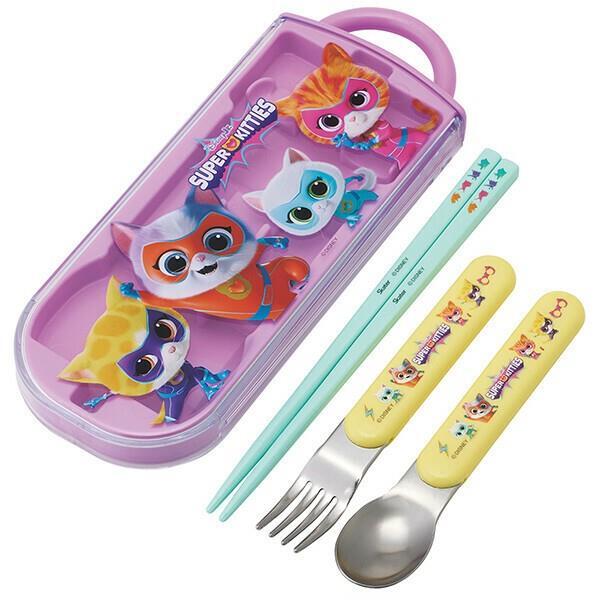 スーパーキティ スライド式トリオセット 日本製 抗菌 食洗機対応 お弁当用カトラリー スケーター拍卖